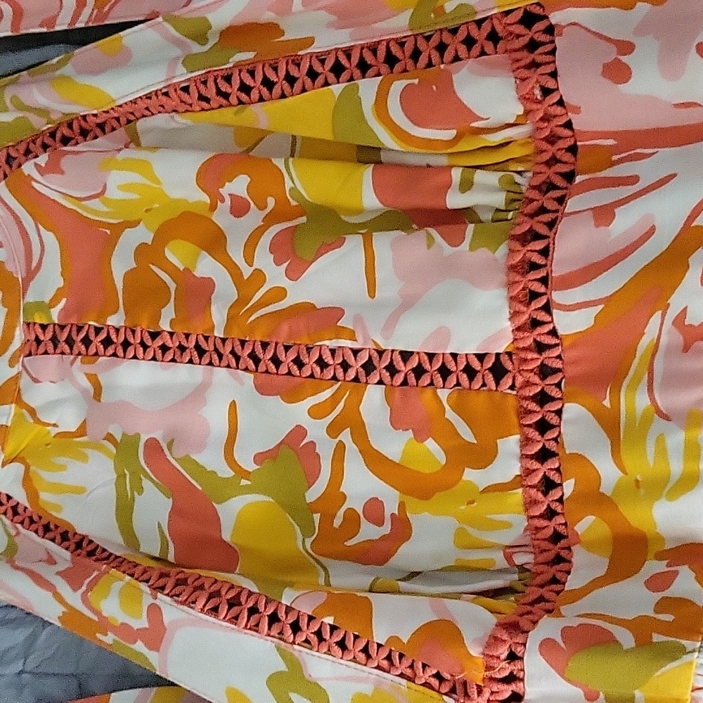 Vibrant Floral Halter Dress M. NWT.
